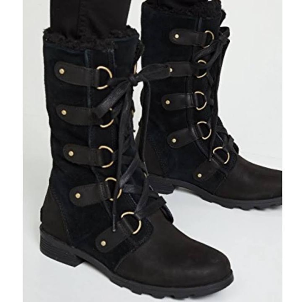 Sorel x Anthropologie Black Waterproof Boots